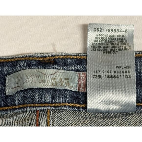 Vintage Levis 545 Women's 10M Low Boot Cut Stretch Blue Medium Wash Denim Jeans - Picture 11 of 16